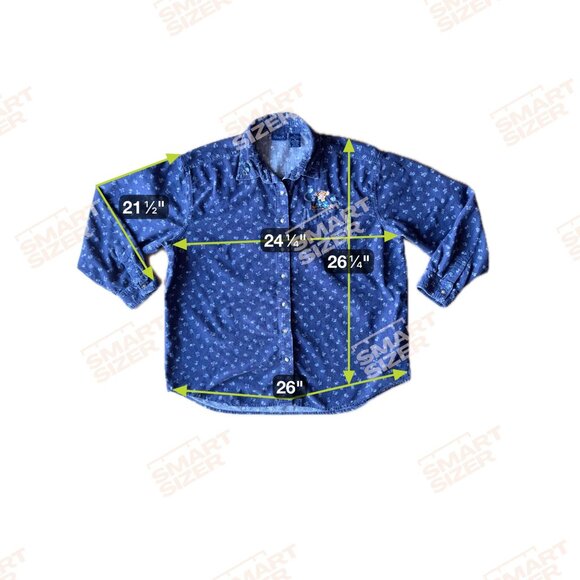 Vtg Tigger Disney Corduroy Shirt Womens XL Embroidered Floral Winnie The Pooh - Picture 2 of 6